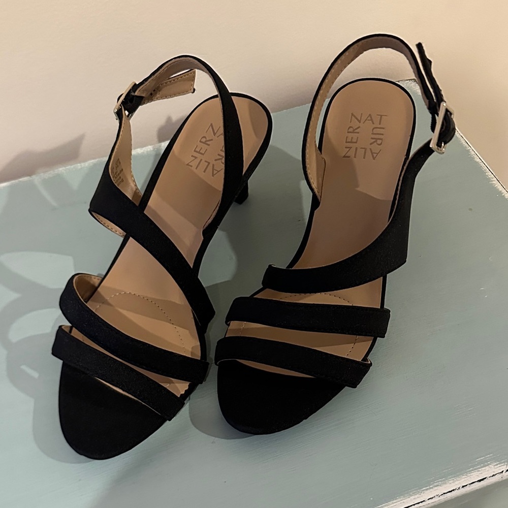 Naturalizer Black Multi-Strap Slingback Heels - image 1